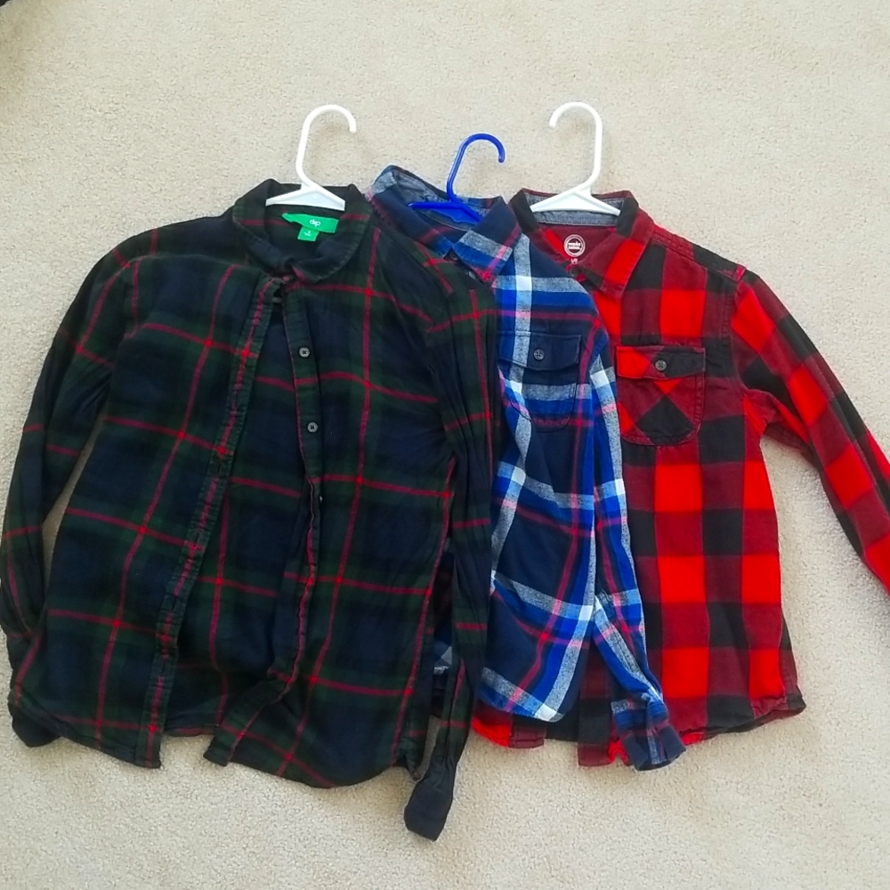 3 Pack of Boy's Flannel Long Sleeves